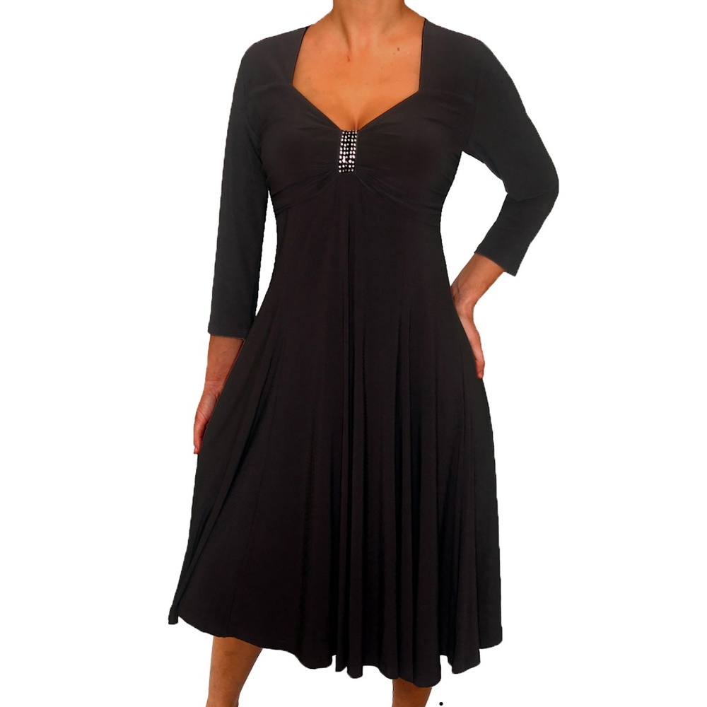 Funfash Plus Size Long Sleeves Empire Waist Dress